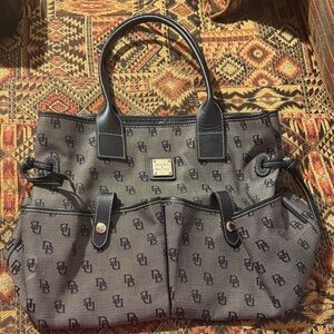 Dooney & Bourke Black and Gray Monogram Tote
